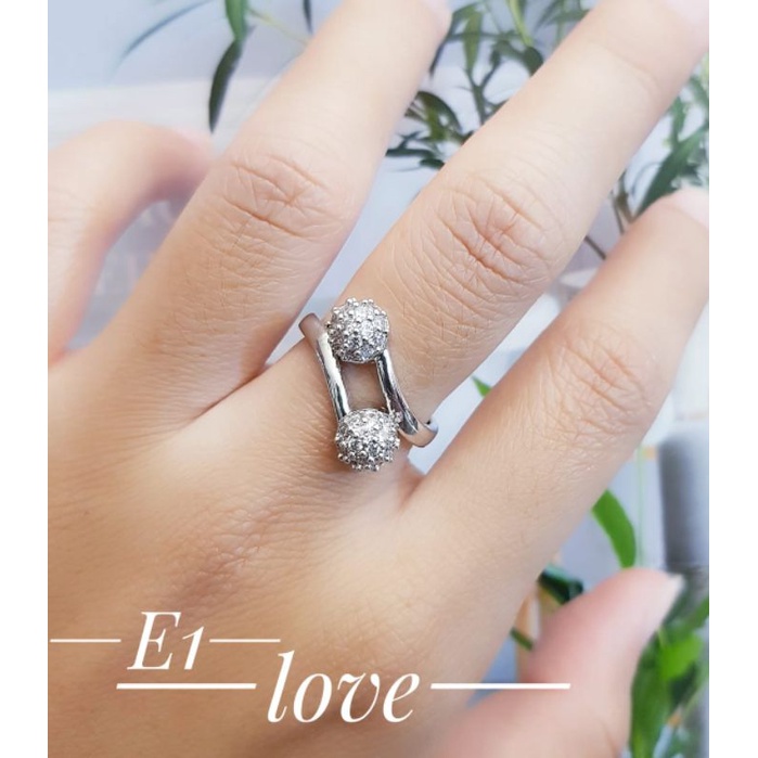 Cincin Xuping Pentol putih Silver 869