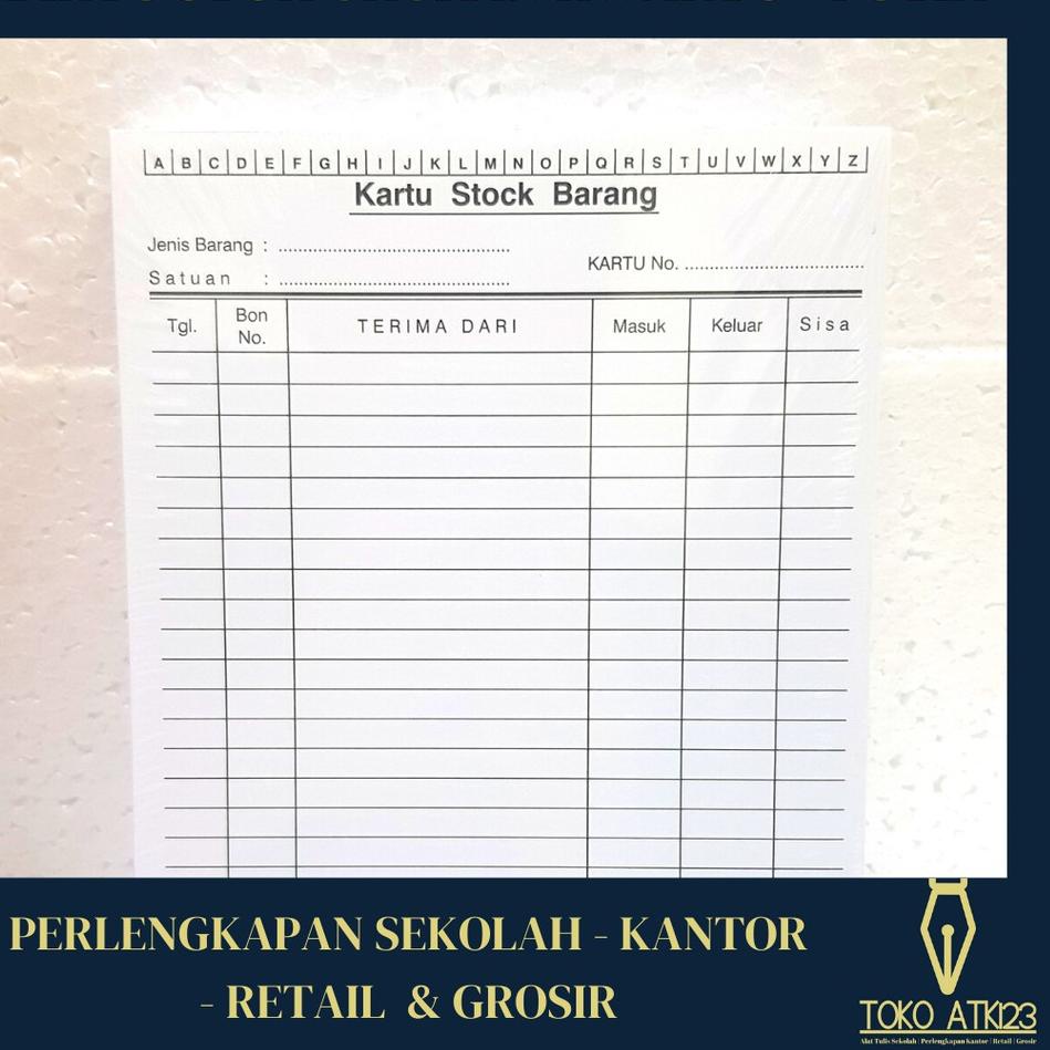 

Garansi Kualitas Kartu Stok Persediaan ukuran Kwarto - Putih