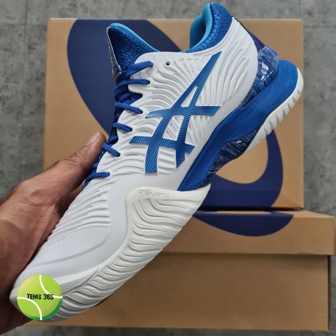 Sepatu Tenis Asics Court FF 2 Novak White / Tuna Blue