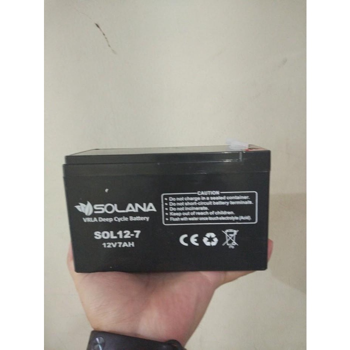 baterai aki kering ups vrla MF solana 12v 12 v 7ah 7 ah