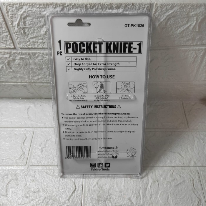 Gt-Pk1826 Tekiro Pisau Lipat Pocket Knife Pisau Stainless Steel