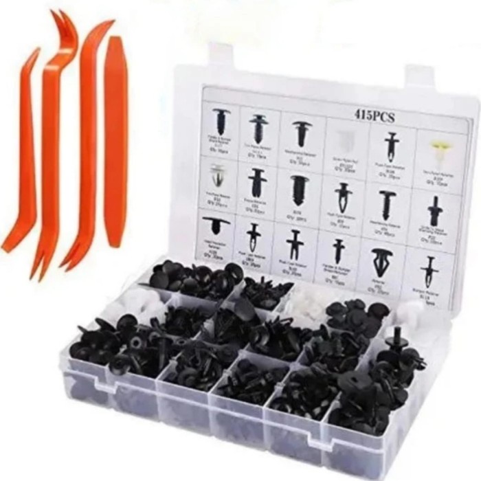 Set Kancing Klip Bumper Bemper Mobil Spakbor Honda Nissan Toyota - 240+4 Tools