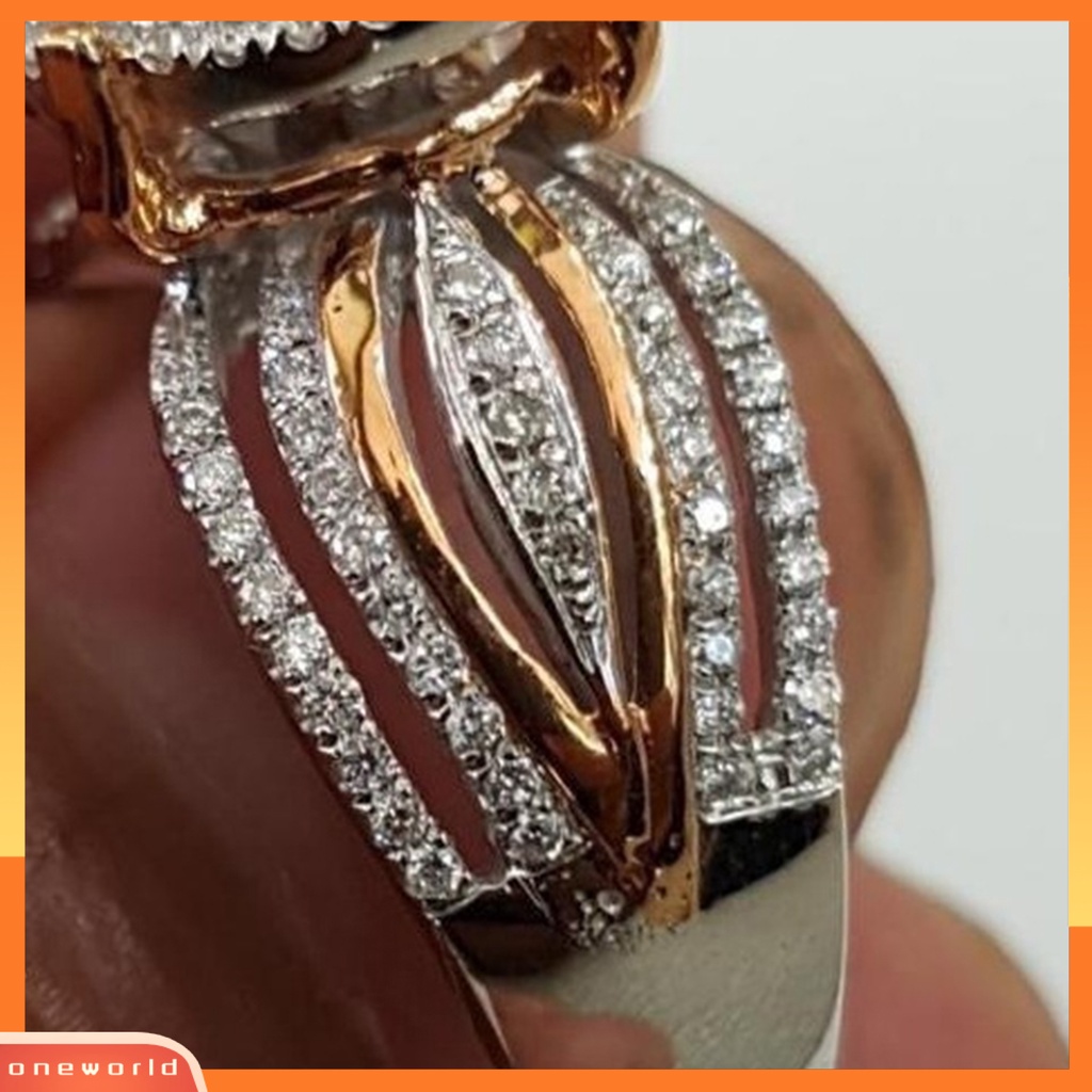 {oneworld} Cincin Wanita Hias Berlian Imitasi Tidak Luntur Ringan Multi Layers Wedding Circlet Untuk Ulang Tahun