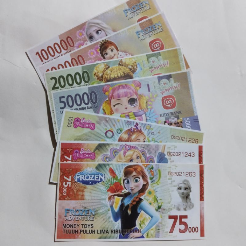 Uang mainan anak-anak karakter