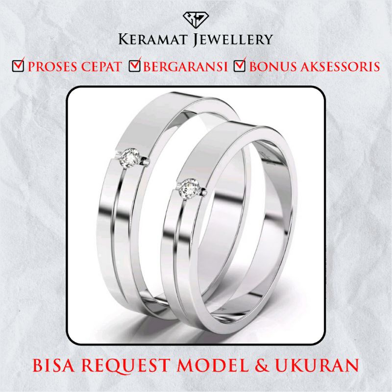 Cincin Tunangan Perak Emas Putih Couple Cincin Kawin Cincin Nikah Cincin Emas Tunangan Anniversary