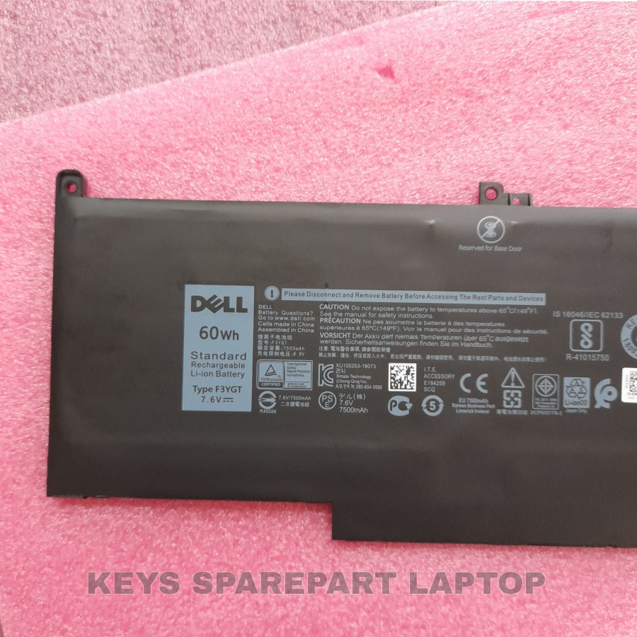 Baterai Laptop Original De Del Latitude 7280 7290 7380 7390 7480 F3YGT 2 7000 7490