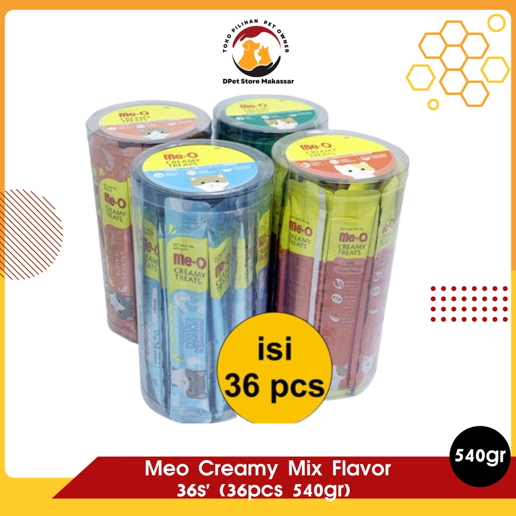 Makanan kucing/snack-Meo Creamy 540gr Mix Flavor 36s' (36pcs 540gr)