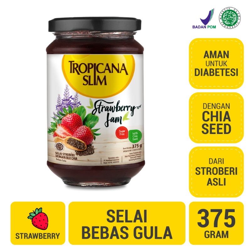 

Tropicana Slim Strawberry Jam 375g - Selai Stroberi Bebas Gula