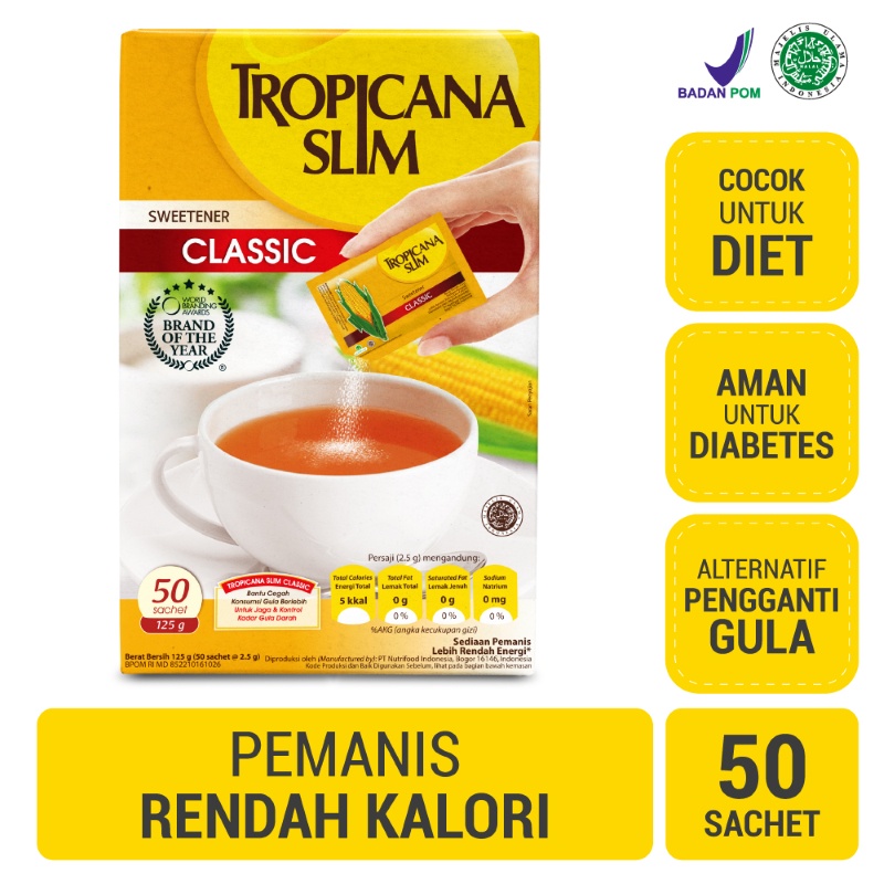 

Tropicana Slim Sweetener Classic 50 Sch - Pemanis untuk Batasi Gula