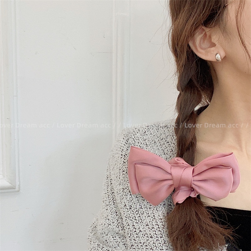 BOW KNOT SILK SCRUNCHIE IKAT KARET PONYTAIL RAMBUT MEDIUM RING KOREA SCRUNCHIES SATIN KAIN LEMBUT SOFT PITA SIMPUL KUNCIRAN RIBBON