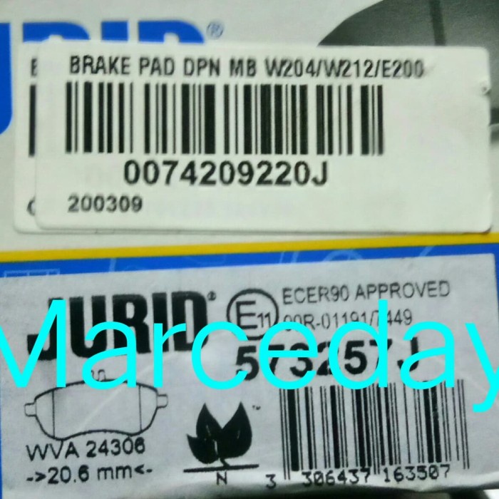 MCDY Brake Pads Dpn w204 212 Jurid