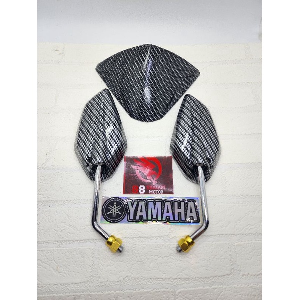 Paket Visor Jupiter MX Lama + Spion Yamaha Jupiter Karbon Gagang Chrome dan Stiker Hologram Yamaha