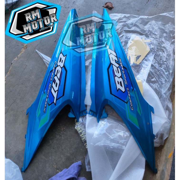 Cover Body Beat karbu biru muda 2008 + striping ( Body Honda beat lama 2008 biru muda )