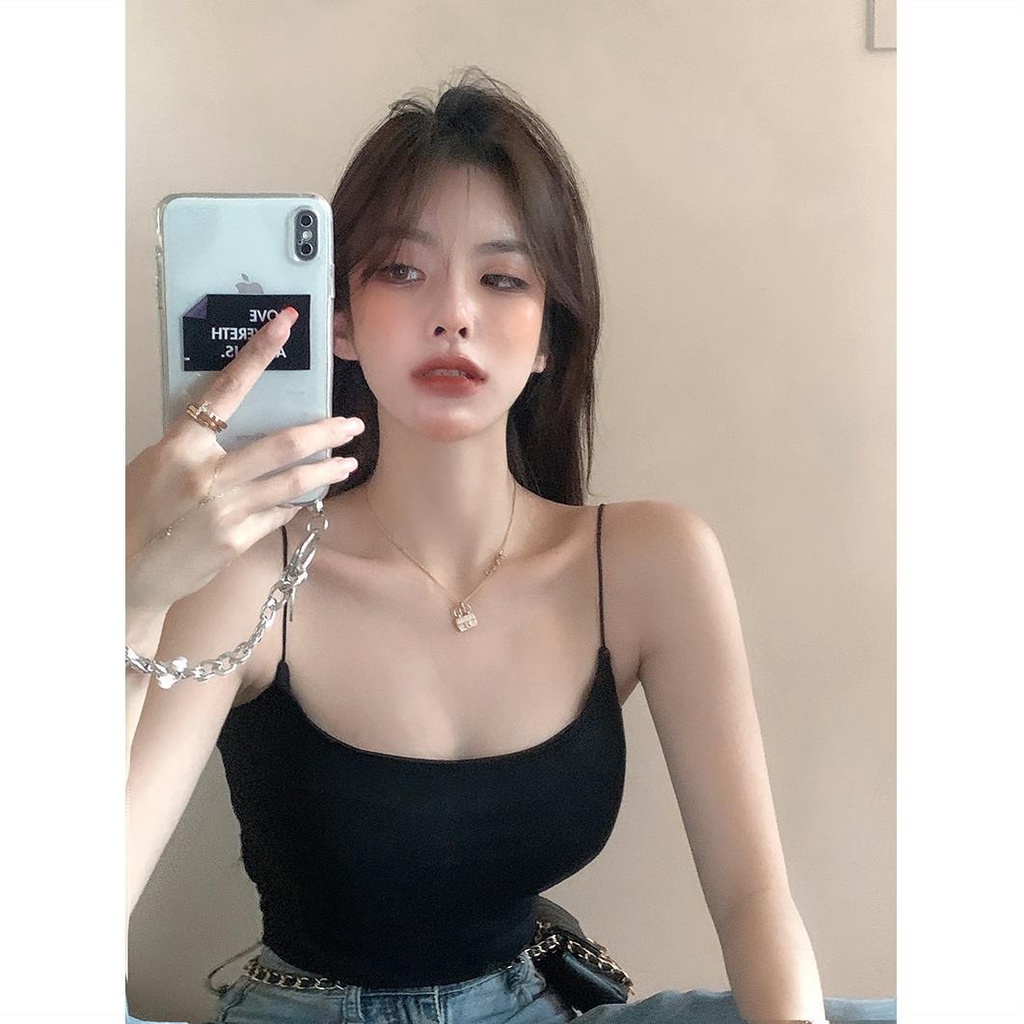 Red Eropa dan Amerika in hot girls kecil kamisol wanita musim panas pakaian luar tube top seksi pendek bagian ketat bagian dalam bottoming top