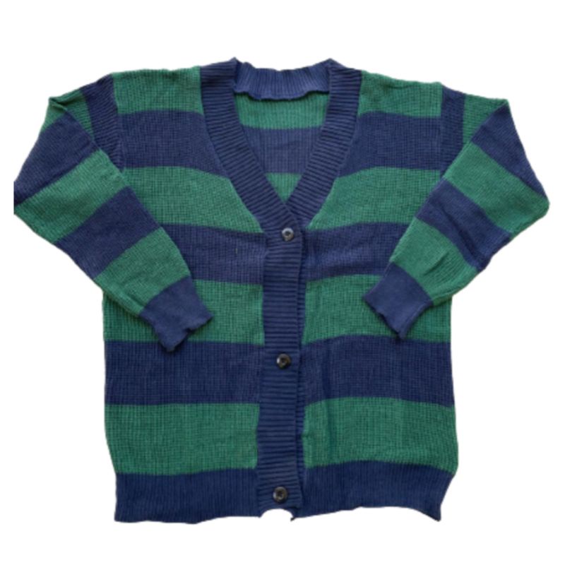 Cardigan green crop kancing 3