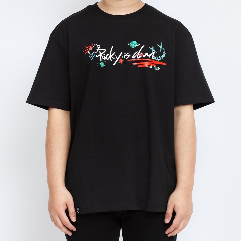 Ricky Is Clown Battery Signal Black Tee