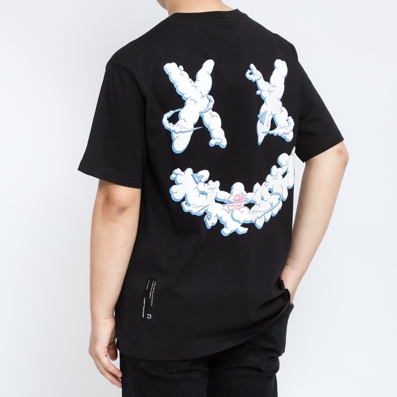 Ricky Is Clown Logo Cloud White Black Tee