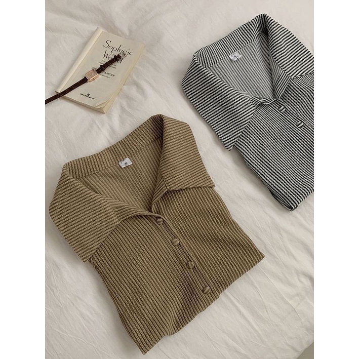 Red Manis Gadis Panas Bergaris Kemeja Wanita 2023 Baru Keinginan Murni Angin Pinggang Pendek Lengan Terompet Memakai Tipis Perlindungan Matahari