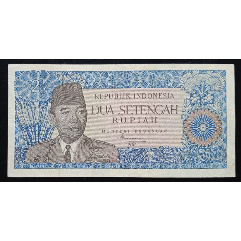 UANGKUNO 2.5 RUPIAH SUKARNO THN 1964