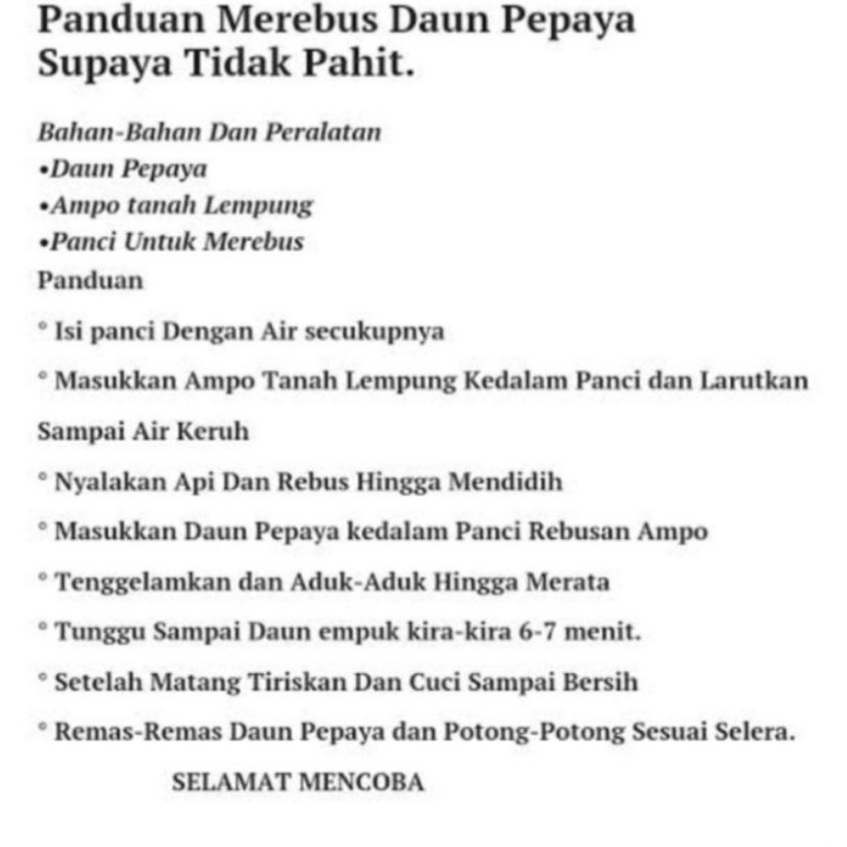 

ampo tanah liat untuk merebus daun pepaya