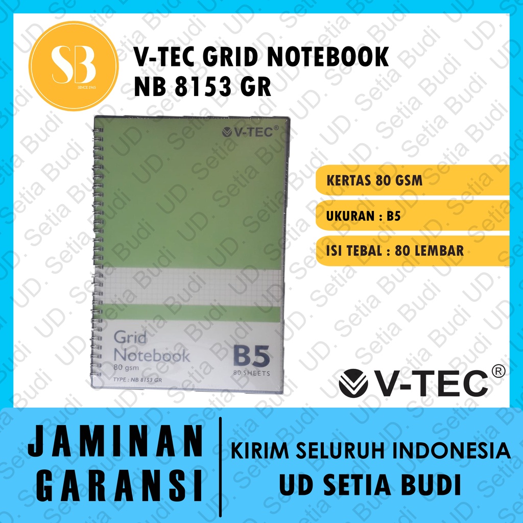 V-Tec Grid Notebook B5 80GSM NB 8153 GR