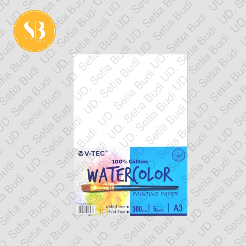 V-Tec Watercolor Paper A3 300GSM Cotton Cold Pressed CPP 103004