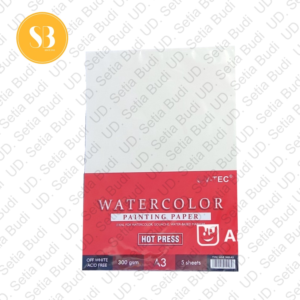 V-Tec Watercolor Paper A3 300GSM Hot Pressed WHP 3005