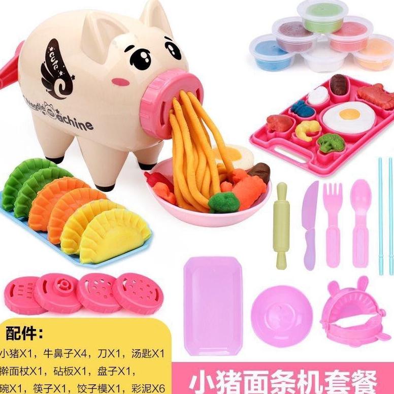 Mainan Fun doh Play Doh Set Kitchen Set Mie Piggy - Mainan Lilin