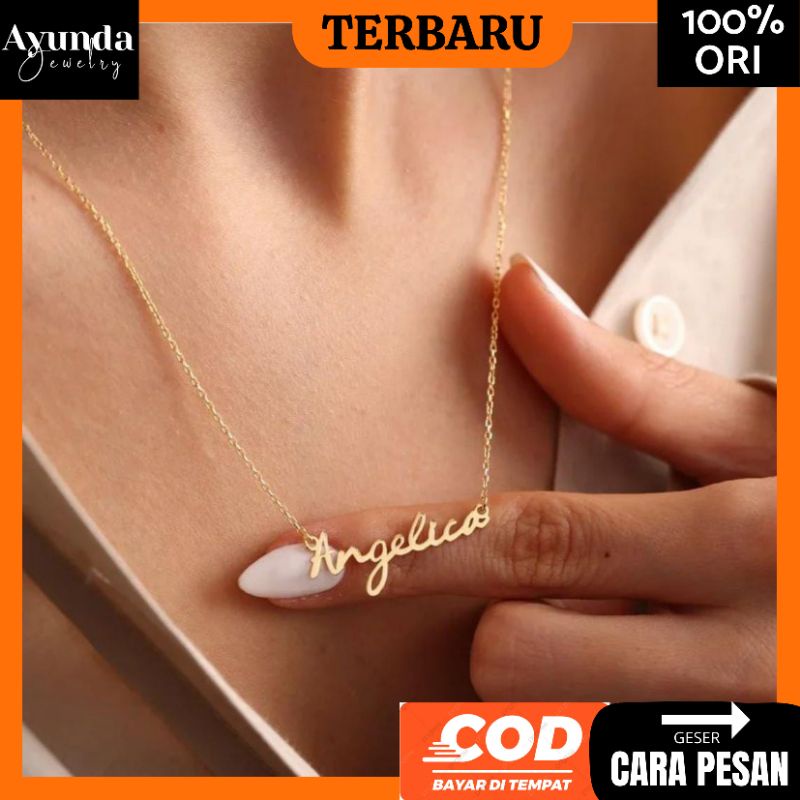 Kalung Nama titanium Kalung custom kalung wanita
