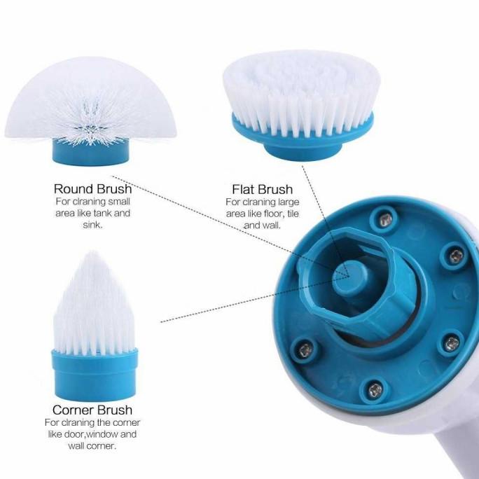 Sikat WC Toilet Toren Elektrik 3 Kepala Sikat Pembersih