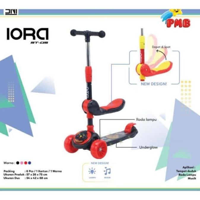 SCOOTER ANAK SKUTER OTOPED 2in1 IORA ST05 ADA DUDUKAN