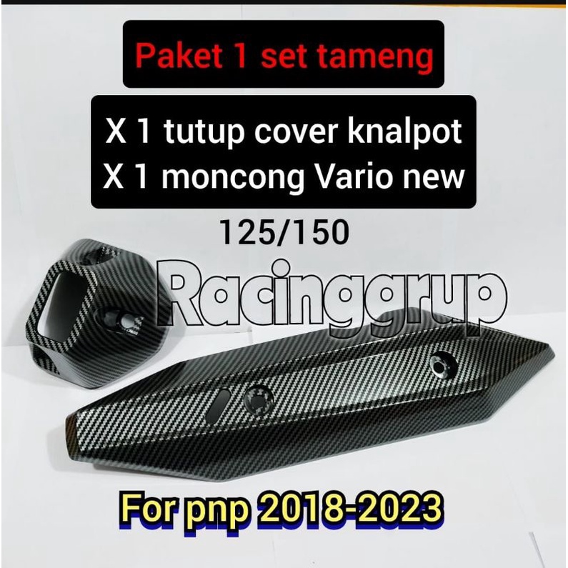 Cover Tutup knalpot Vario150 New Led/Vario125 New Led 2018-2023 Carbon import