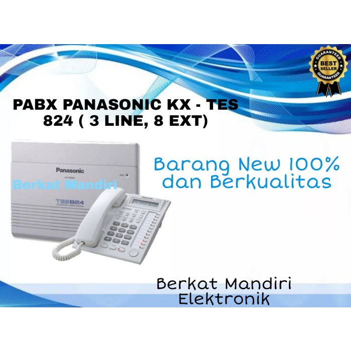 PABX PANASONIC KX-TES824 ( KAPASITAS 3 LINE, 8 EXT ) + KX-T7730 ORIGINAL TERBARU