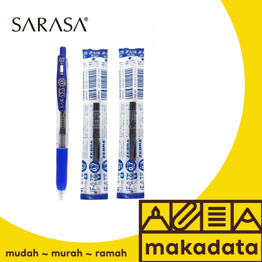 

Cuci Gudang Set Ballpoint Zebra Sarasa 0.7 & 2 Refill Blue Murah