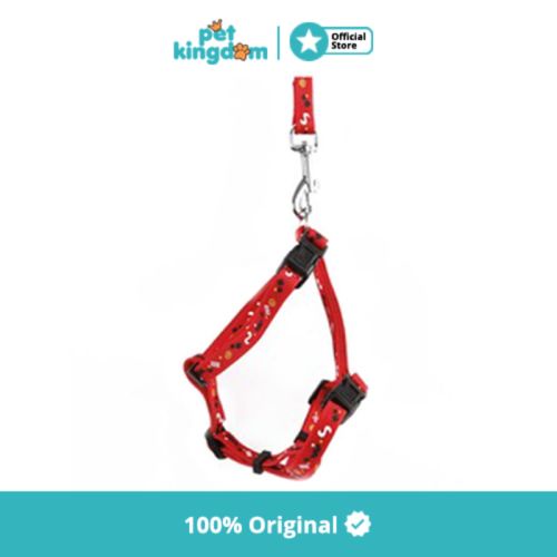 M-Pets Catago Tali Ikatan Badan Kucing Dengan Leash - Merah