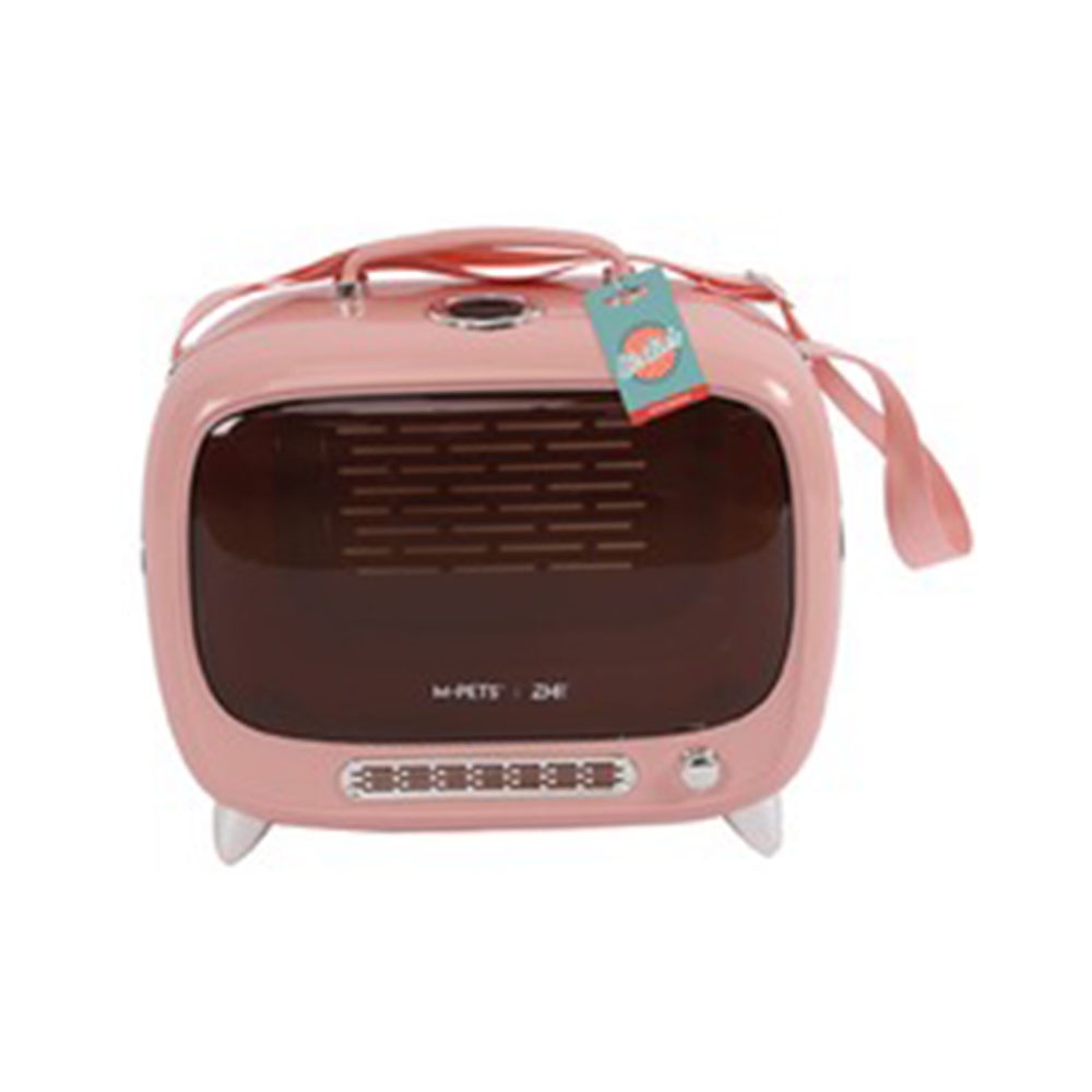 M-Pets Kandang Hewan Portabel Sixties Tv - Pink