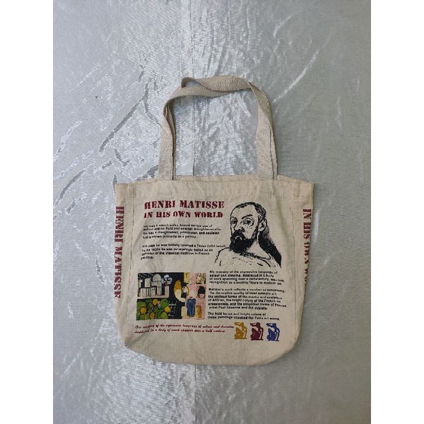 Henri Matisse Cream Cotton Canvas Shoulder Tote Bag