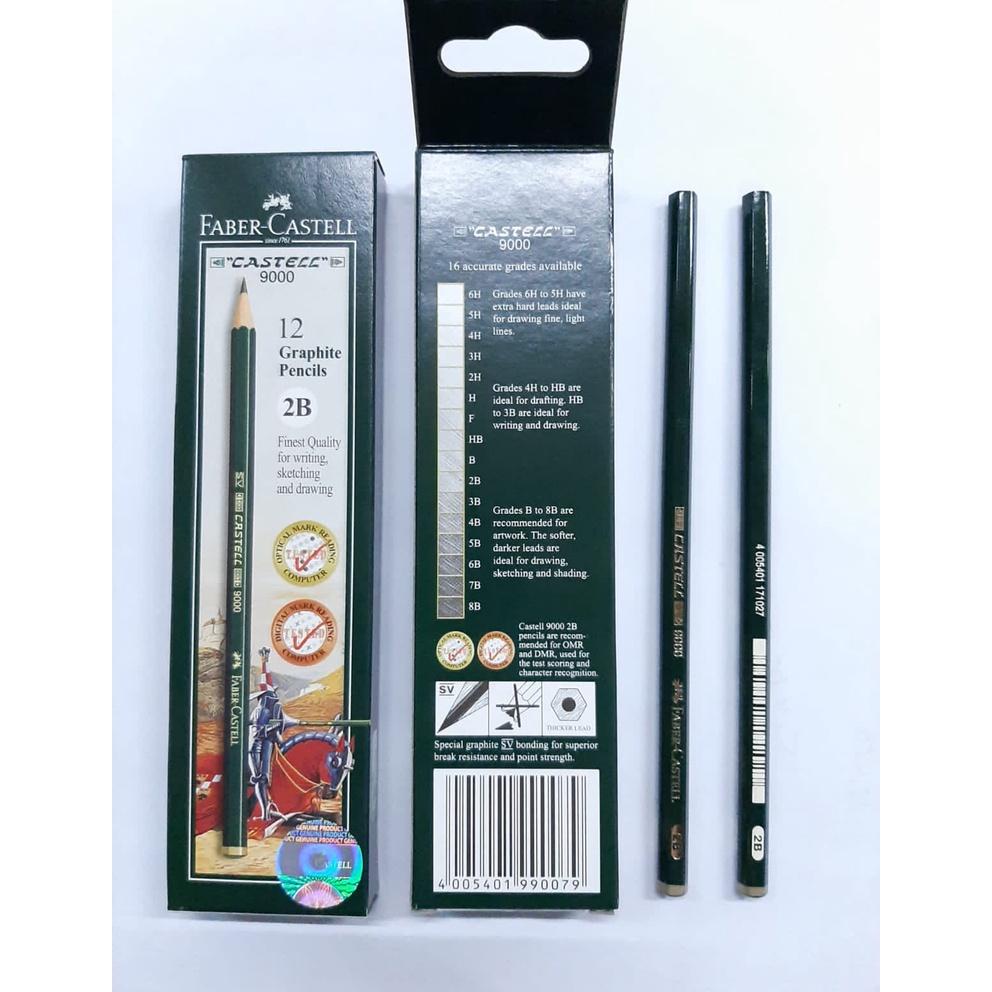 

Grosir Pensil 2 B Faber Castell 2B 9000 Original Untuk Komputer Isi12Pc Murah Asli