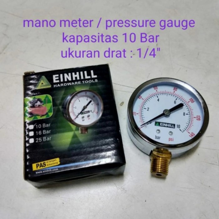 PRESURE GAUGE DART 1/4 EINHILL 10 BAR - MANOMETER 10 BAR