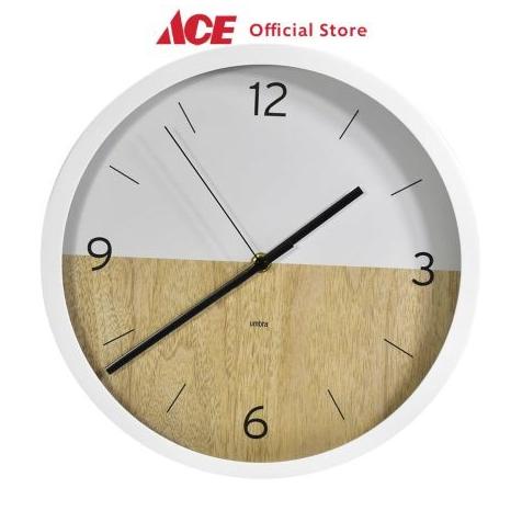 ACE - Umbra Jam Dinding 31.7 Cm Plastik - Putih Cokelat