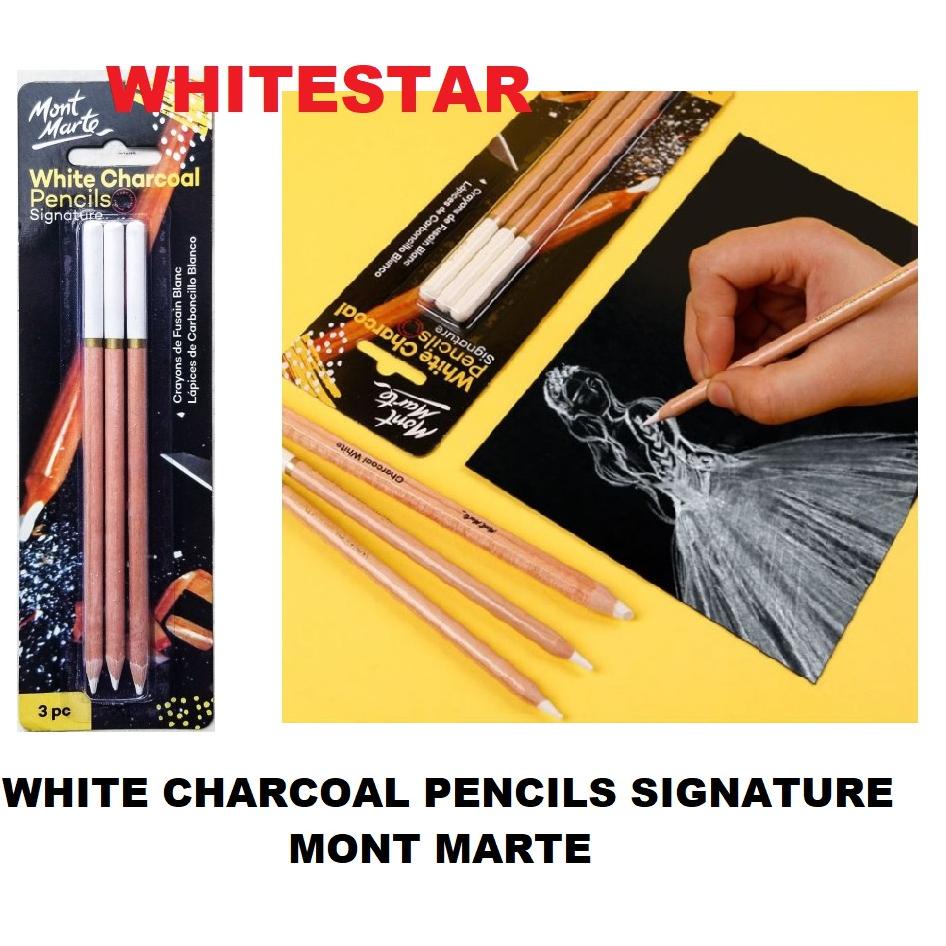 

Grosir Mont Marte White Charcoal Pencil Signature / Pensil Arang Putih - 3 Pensil