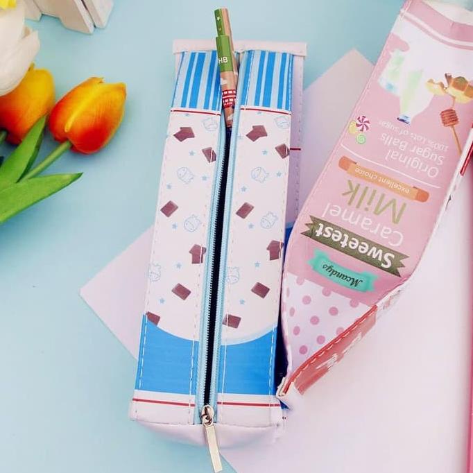 

Termurah Tempat Pensil Sekolah Kotak Pensil Alat Tulis Pencil Case Import Motif Kotak Susu Lucu Murah Gf190