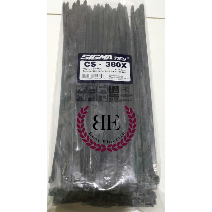 

Kabel Ties / Kabel Tis / Cable Tie CS 380 X Hitam 38 cm SIGMA CS380X