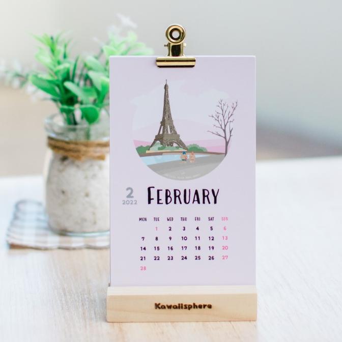 

Kalender Meja 2022 | Kawaiisphere Pastel Travel Desk Top Calendar 2022