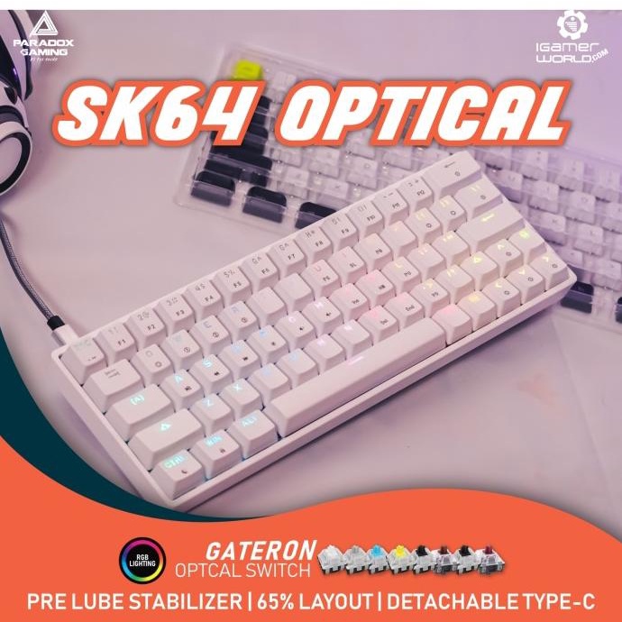 Paradox Gaming OPT64 / SK64 ABS Optical Mechanical Gaming Keyboard