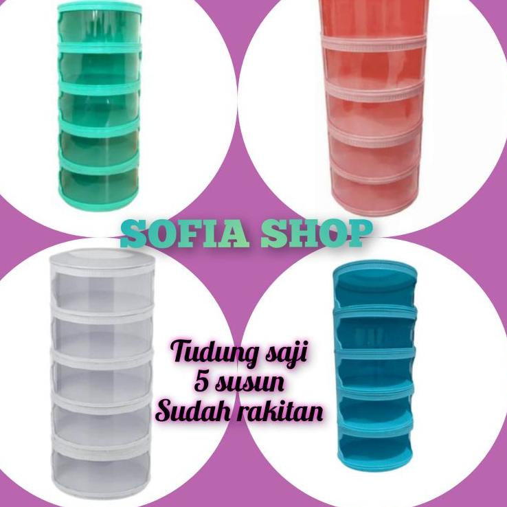 Grosir Pemesanan 2kg tudung saji warna 5 susun 5 tingkat PINK BIRU TOSKA PUTIH