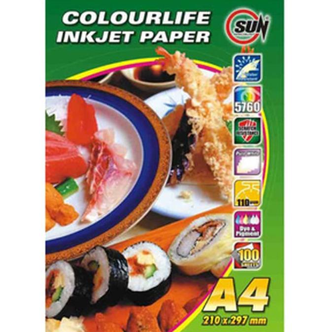 

Cuci Gudang Sun Colourlife Inkjet Paper 110 Gsm A4