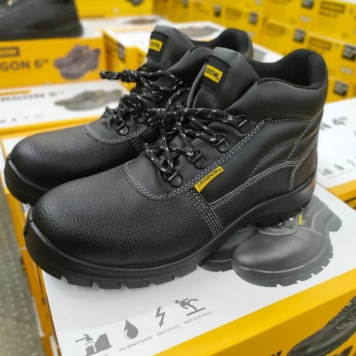 Terlaris Sepatu Safety Krisbow Maxi 6 Inch -Hitam