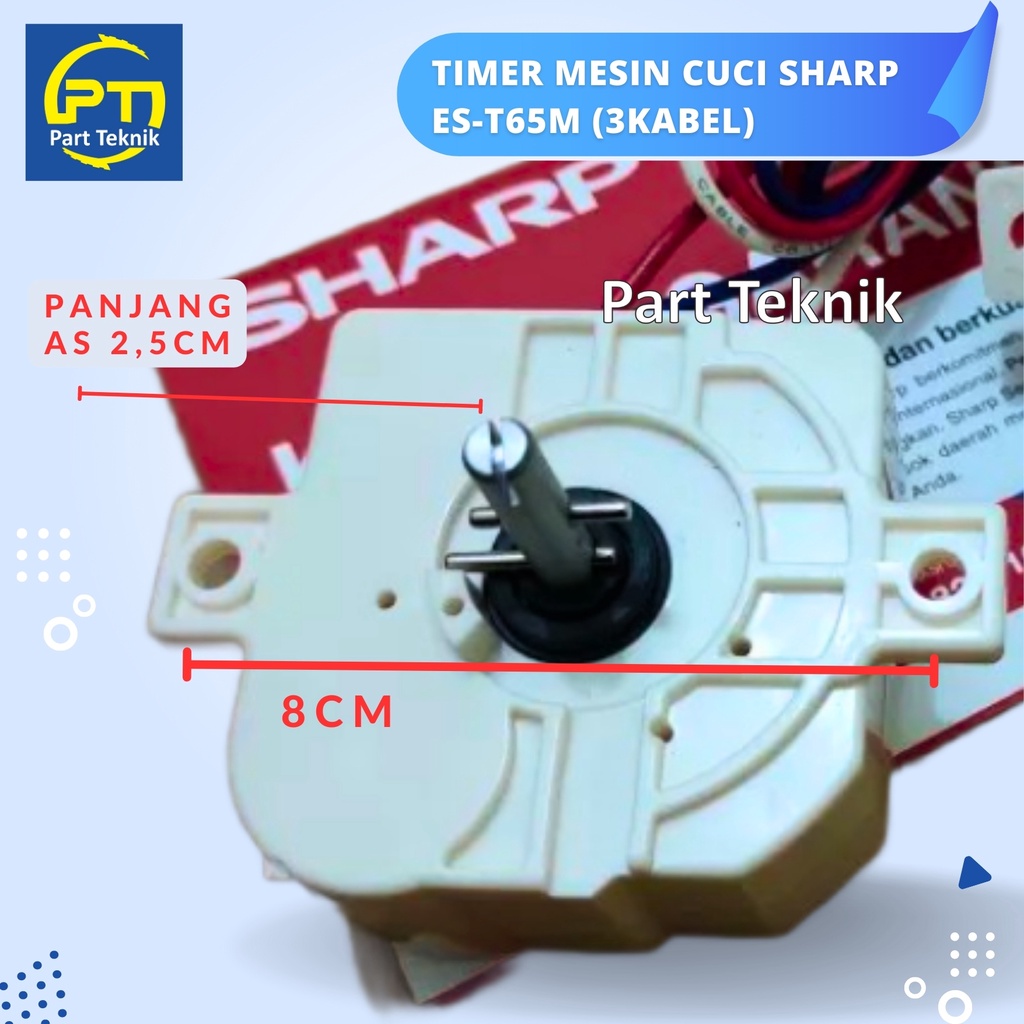 TIMER MESIN CUCI SHARP ES-T65M (3KABEL) |TIMER MESIN CUCI 2 TABUNG SHARP