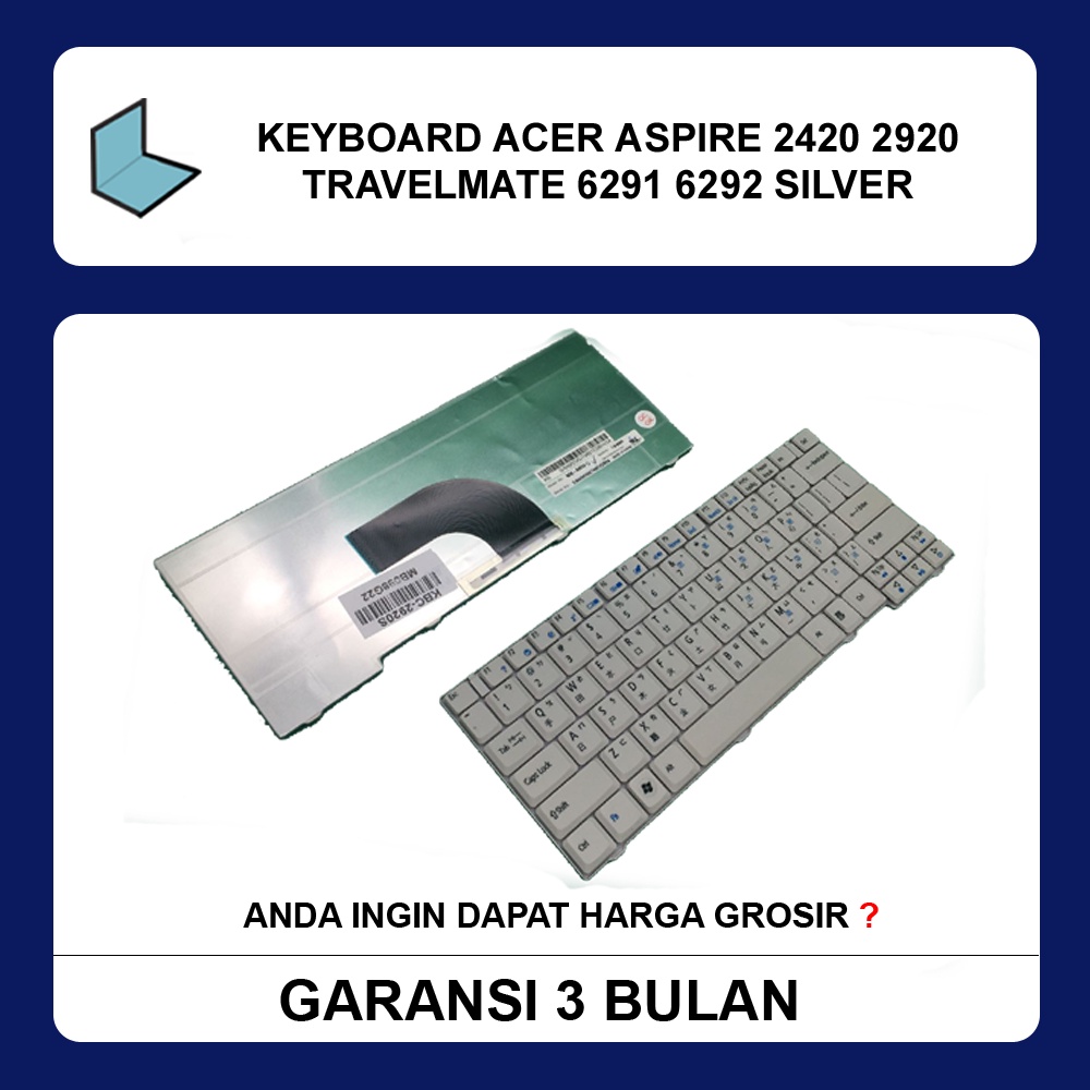 Keyboard Acer Aspire 2420 2920 Travelmate 6291 6292 Silver